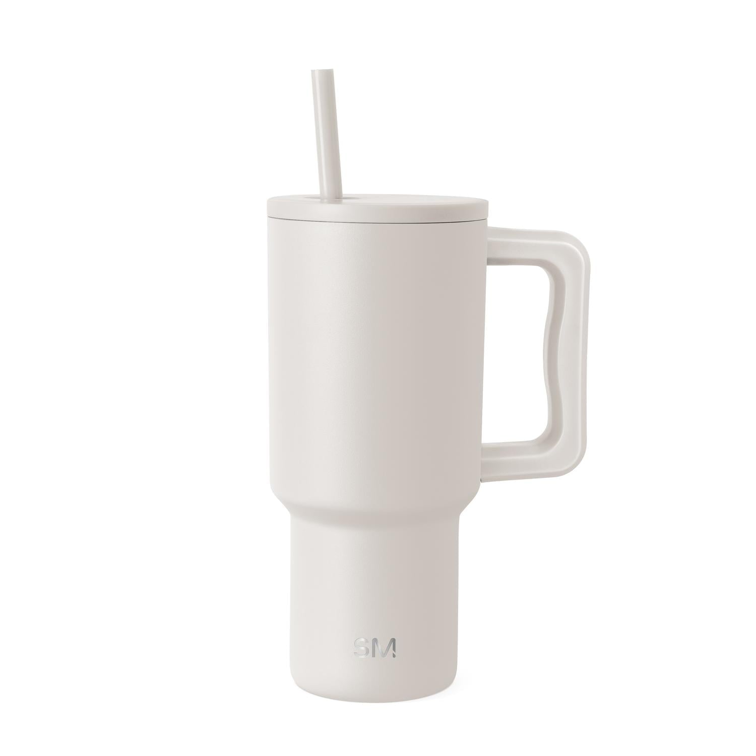 Simple Modern 30 fl oz Insulated Stainless Steel Trek Tumbler with Straw Lid | Seaglass Sage and Cream Checkmate M690W