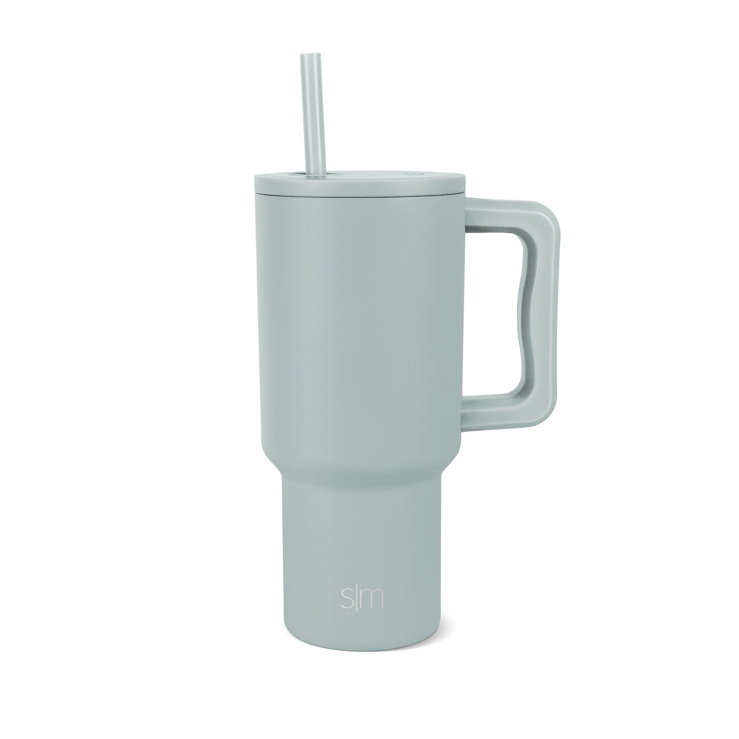 Simple Modern 30 fl oz Insulated Stainless Steel Trek Tumbler with Straw Lid | Seaglass Sage and Cream Checkmate M690W