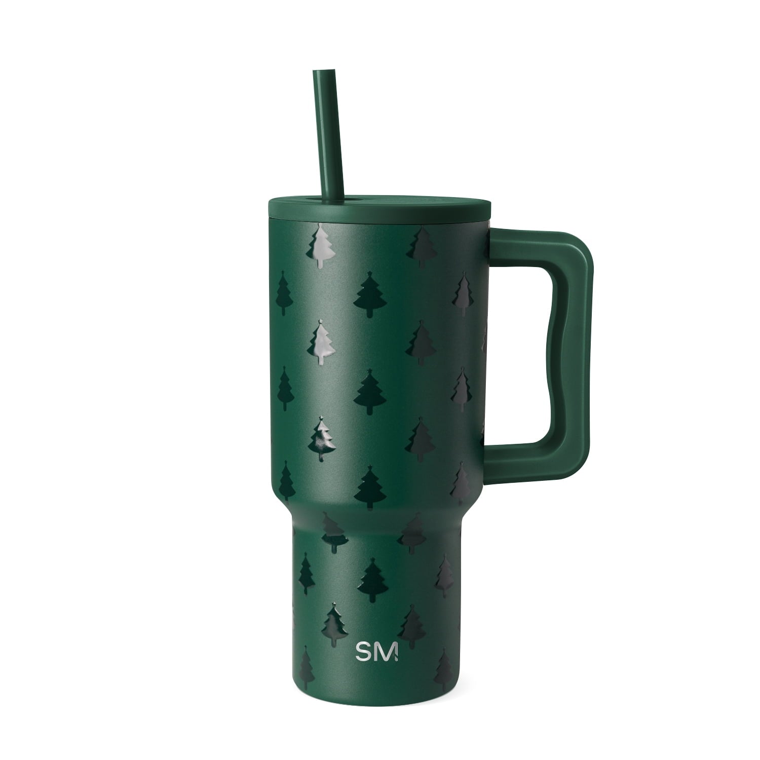 Simple Modern 30 fl oz Insulated Stainless Steel Trek Tumbler with Straw Lid | Seaglass Sage and Cream Checkmate M690W