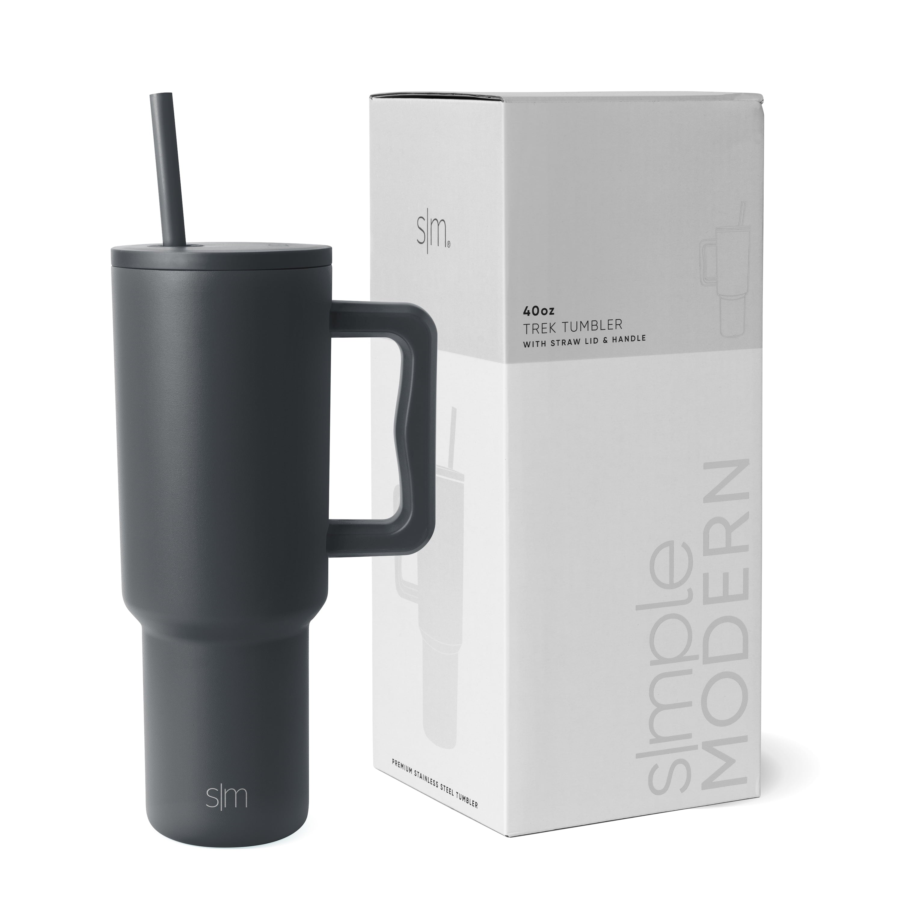 Simple Modern 40 fl oz Insulated Stainless Steel Trek Tumbler with Straw Lid | 80s Mix M403W