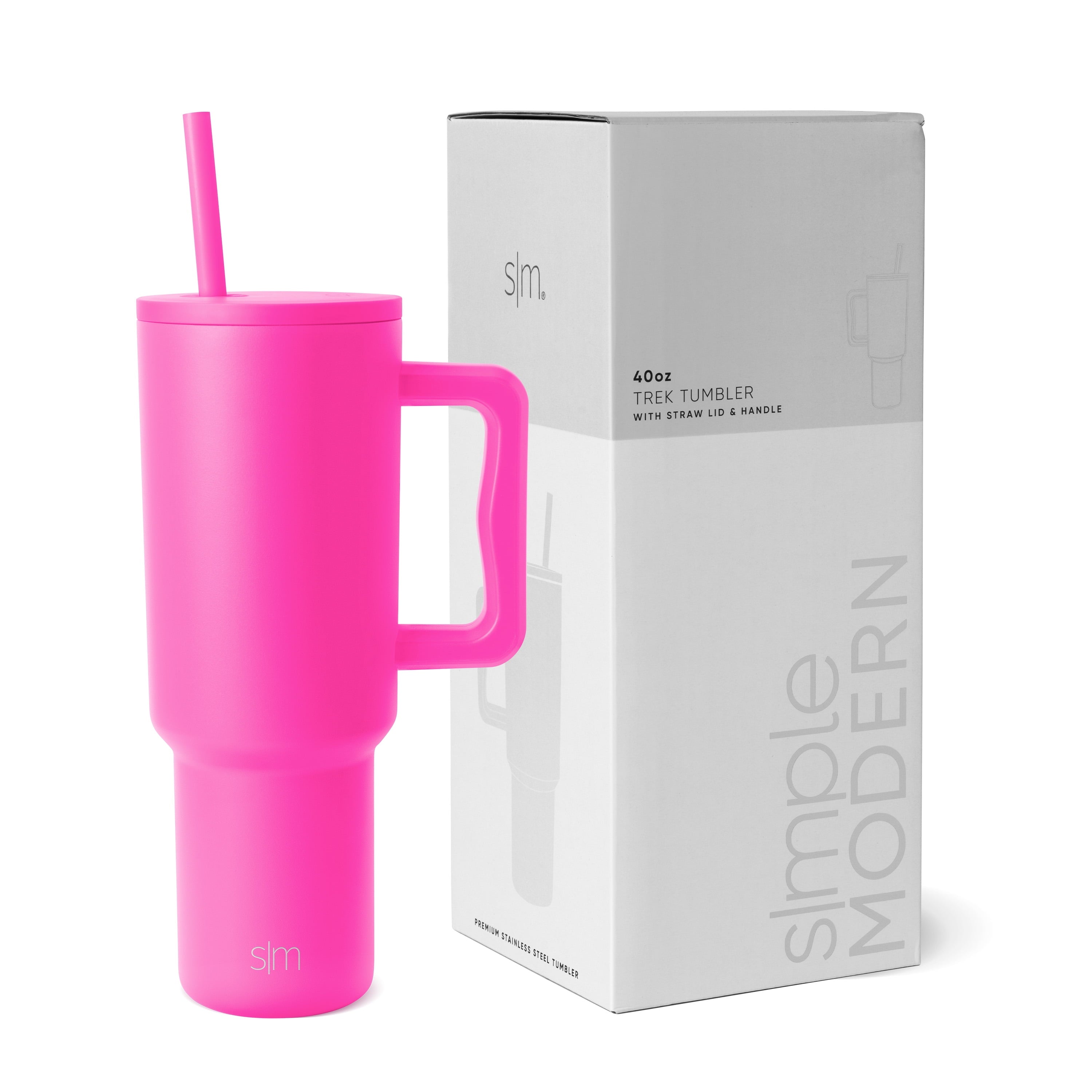 Simple Modern 40 fl oz Insulated Stainless Steel Trek Tumbler with Straw Lid | 80s Mix M403W