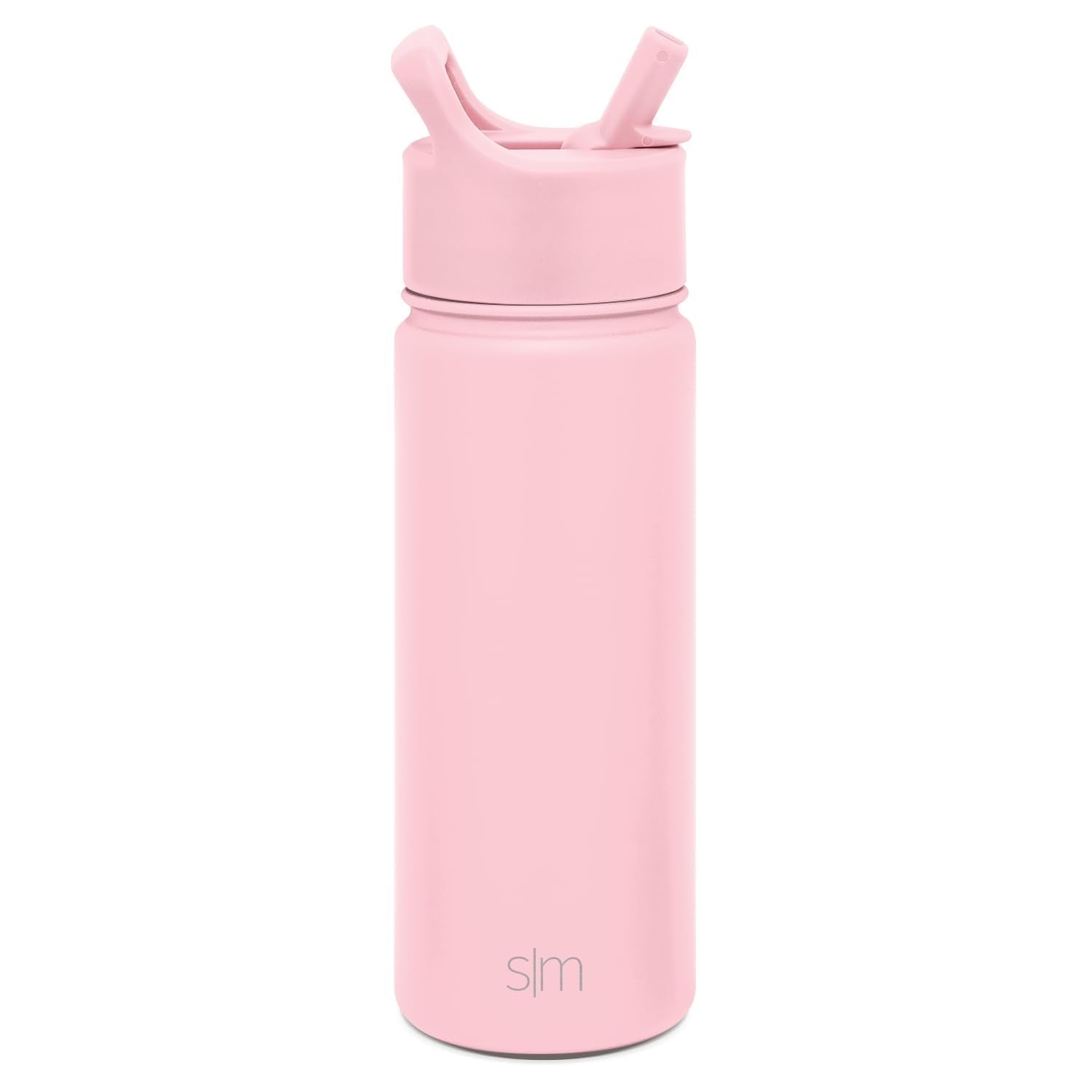 Simple Modern Kids Water Bottle with Straw Lid Vacuum Insulated Stainless Steel Metal Thermos Bottles | Reusable Leak Proof BPA-Free Flask for School | Summit Collection | 18oz, Blush -Blush M687A