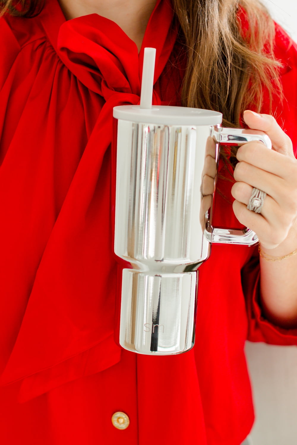Simple Modern 30 fl oz Insulated Stainless Steel Trek Tumbler with Straw Lid | Seaglass Sage and Cream Checkmate M690W
