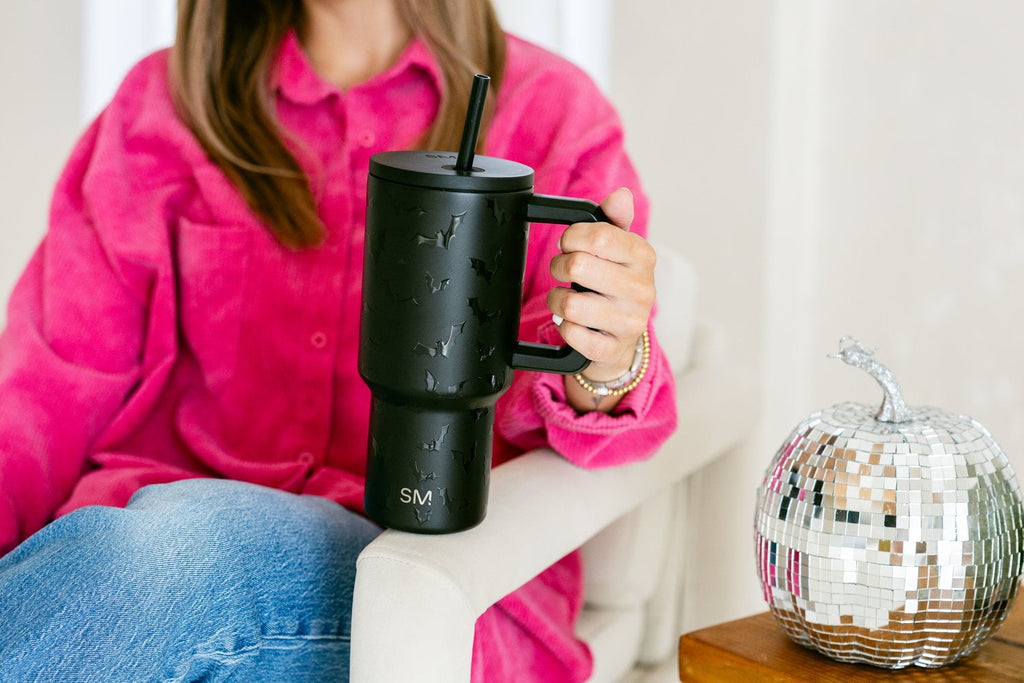 Simple Modern 30 fl oz Insulated Stainless Steel Trek Tumbler with Straw Lid | Seaglass Sage and Cream Checkmate M690W